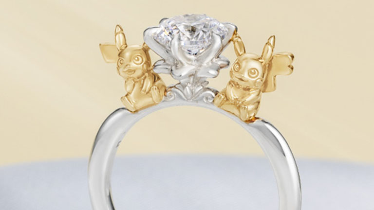 大粒ダイヤモンドのピカチュウデザインエンゲージリングが182万5000円 ...
